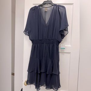 Taylor Navy Blue Chiffon Dress